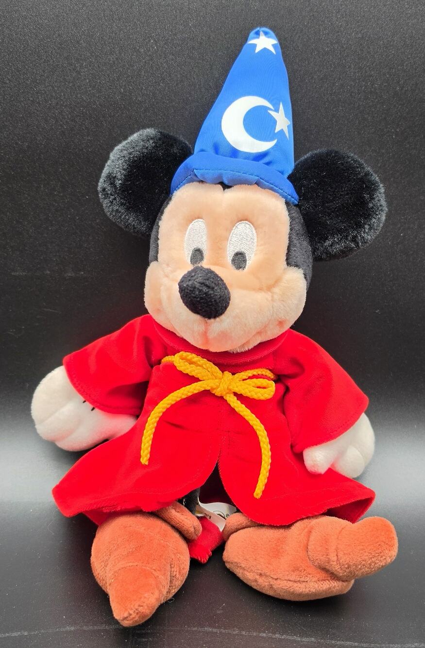 Vintage Walt Disney World Sorcerer Mickey Mouse Plush 13" Fantasia Plush Toy